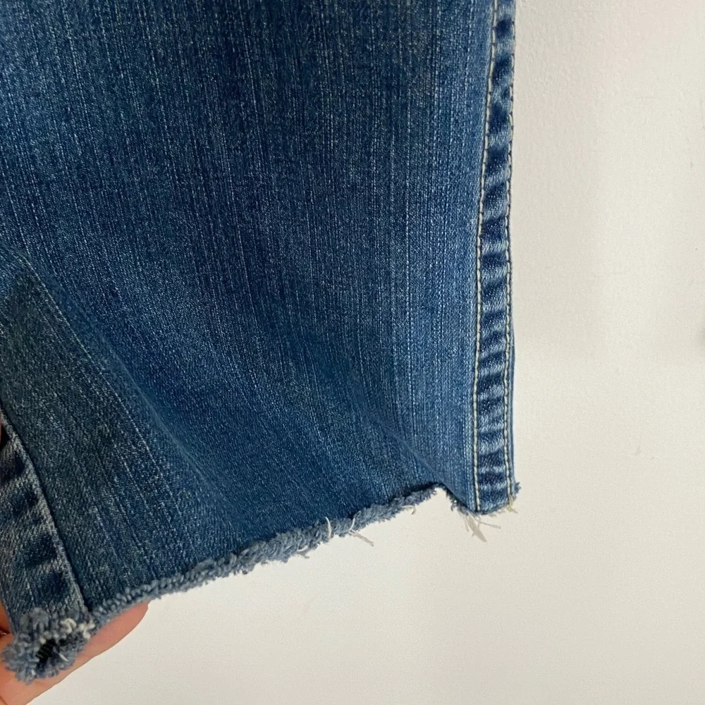 Guess Pasadena Men's Straight Leg Jeans Size 36 Distressed Flap Pockets Blue